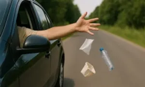 Xả rác từ ôtô ra đường có thể bị phạt tù