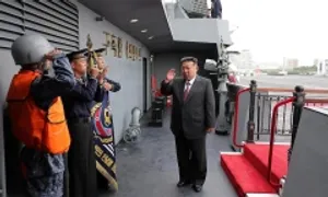 Ông Kim Jong-un thăm chiến hạm tối tân, ra lệnh 'sẵn sàng đối phó kẻ thù'