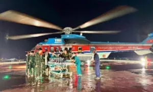 Người đàn ông nhồi máu cơ tim được cấp cứu bằng trực thăng